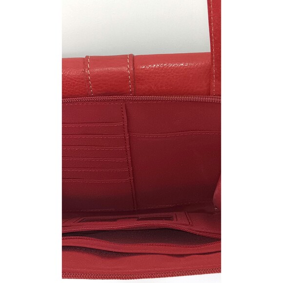 Vintage Red Leather Crossbody Wallet Purse by Fossil Bag | Minimalist main image 5